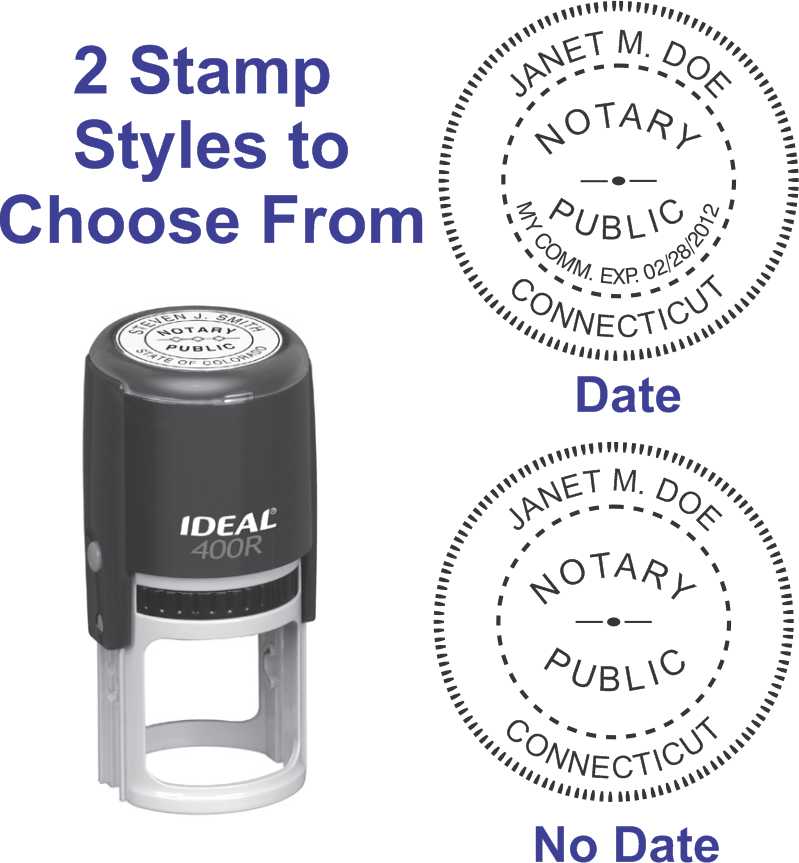 CONNECTICUT SELF INKING ROUND NOTARY STAMP